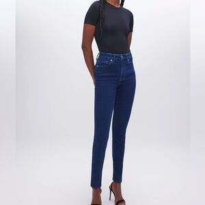 Good American Always fits Good waitst Dark Blue Skinny Jeans